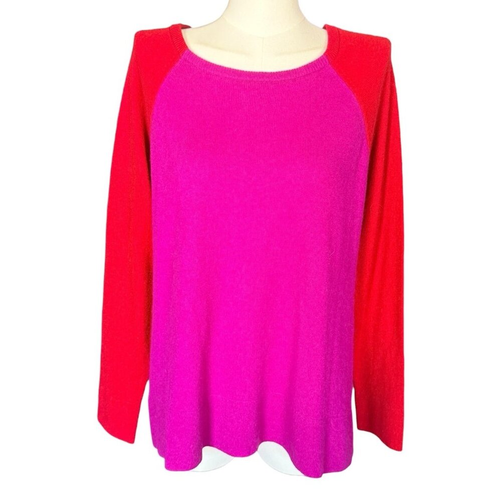 NWT Neiman Marcus Multicolored Round Neck Long Sleeve Sweater MSRP $199 Sz XL